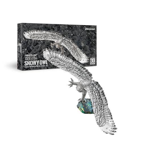 Piececool 3D Puzzle Metall Schneeeule, 3D Metall Puzzle Bubo Scandiaca, Modell Tier für 340 Edelstahl, Geburtstagsgeschenk, Modellbausatz Erwachsene Piececool 3D Puzzle Metall Schneeeule, 3D Metall Puzzle Bubo Scandiaca, Modell Tier für 340 Edelstahl, Geburtstagsgeschenk, Modellbausatz Erwachsene von piececool