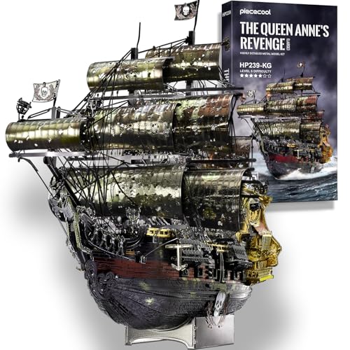 Piececool 3D Puzzle Metall Piratenschiff Queen Anne's Revenge, 3D Metall Puzzle Segelboot Schiffsset, Modell Schiffs für 340 Edelstahl, Geburtstagsgeschenk, Modellbausatz Erwachsene, 439 Teile Piececool 3D Puzzle Metall Piratenschiff Queen Anne's Revenge, 3D Metall Puzzle Segelboot Schiffsset, Modell Schiffs für 340 Edelstahl, Geburtstagsgeschenk, Modellbausatz Erwachsene, 439 Teile von piececool