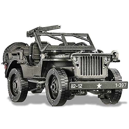 Piececool 3D Puzzle Metall Modellbausatz Auto Willys MB, 3D Metall Puzzle für 340 Edelstahl, Ganzes Metall, 1:1 Wiederherstellen, Geburtstagsgeschenk, Modellbausatz Erwachsene, 221 Teile Piececool 3D Puzzle Metall Modellbausatz Auto Willys MB, 3D Metall Puzzle für 340 Edelstahl, Ganzes Metall, 1:1 Wiederherstellen, Geburtstagsgeschenk, Modellbausatz Erwachsene, 221 Teile von piececool