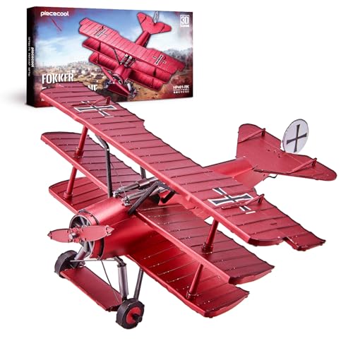 Piececool Metall Puzzle 3D Dr-1 Dreidecker, Dreidecker Red Baron Luftfahrzeuge Generation 3D Puzzle Modellbausatz Erwachsene, 3D-Puzzles für Edelstahl, Metal, Geschenk, Andenken, Sammlung, 162 Teile Piececool Metall Puzzle 3D Dr-1 Dreidecker, Dreidecker Red Baron Luftfahrzeuge Generation 3D Puzzle Modellbausatz Erwachsene, 3D-Puzzles für Edelstahl, Metal, Geschenk, Andenken, Sammlung, 162 Teile von piececool