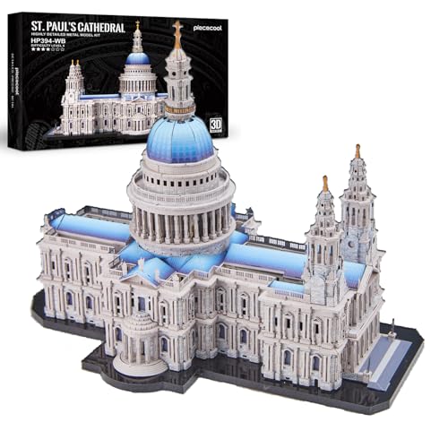 Piececool Metall Puzzle 3D St. Pauls Kathedrale, Klassische Architektur Generation 3D Puzzle Modellbausatz Erwachsene, 3D-Puzzles für Edelstahl, Metal, Geschenk, Andenken, Sammlung, 639 Teile von piececool