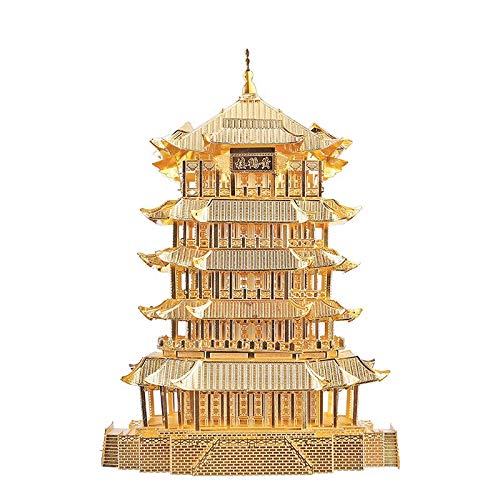 YELLOW CRANE TOWER HP039G HIGLY DETAILED METAL MODEL KIT, NO GLUE, 85 PIECES von piececool