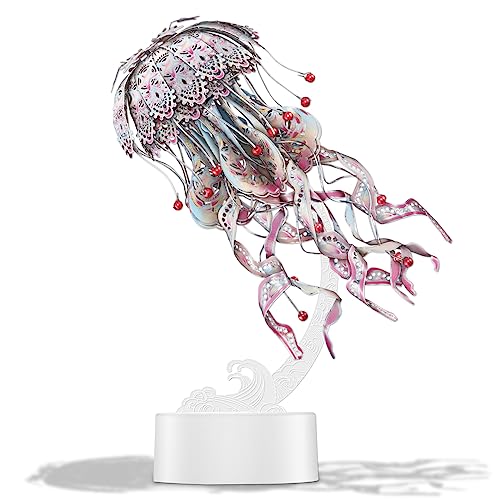 Piececool 3D Puzzle Metall Quallen, 3D Metall Puzzle Meeresbiologisches Modell für 340 Edelstahl, Ganzes Metall, Geburtstagsgeschenk, Modellbausatz Erwachsene, 61 Teile (Rosa) Piececool 3D Puzzle Metall Quallen, 3D Metall Puzzle Meeresbiologisches Modell für 340 Edelstahl, Ganzes Metall, Geburtstagsgeschenk, Modellbausatz Erwachsene, 61 Teile (Rosa) von piececool