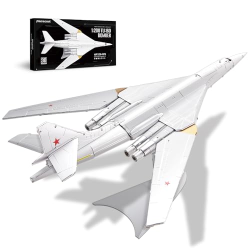 Piececool 3D Metall Puzzle Flugzeug Modell Tu-160 Bomber Superfestung - 340 Edelstahl Teile, Ganzes Metall, 1:1 Wiederherstellen - Geburtstagsgeschenk, Modellbausatz für Erwachsene, 53 Teile Piececool 3D Metall Puzzle Flugzeug Modell Tu-160 Bomber Superfestung - 340 Edelstahl Teile, Ganzes Metall, 1:1 Wiederherstellen - Geburtstagsgeschenk, Modellbausatz für Erwachsene, 53 Teile von piececool