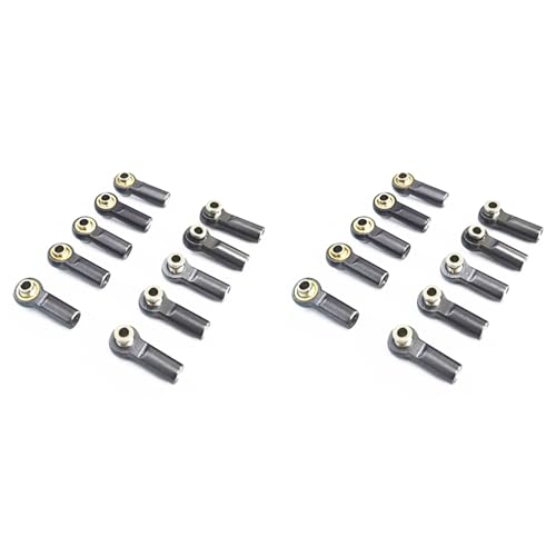 pintoc 20 Stück Metall M2.5 Link Spur Stangen Kopf Gelenk für A959 12428 144001 C24 MN D90 MN99S RC Auto Teile, von pintoc