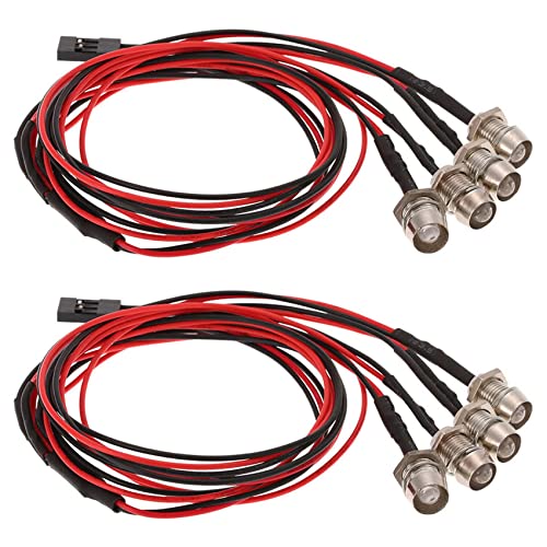 pintoc 2X 4 LED Lichter Kit 2 Weiß 2 Rot für 1/10 1/8 Redcat Axial SCX10 D90 RC Auto von pintoc