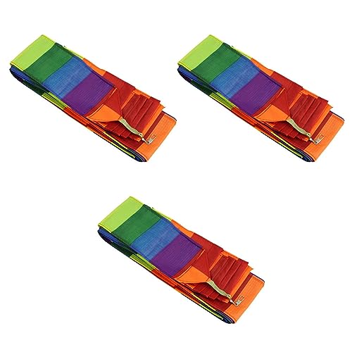 pintoc 3X Super Nylon Lenkdrachen Schwanz Regenbogen Linie Kite Zubehoer Kinder Spielzeug von pintoc