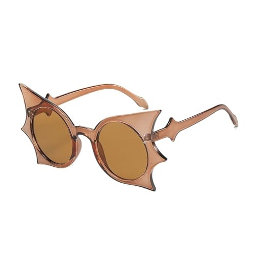 pipisweet Einzigartige Fledermausförmige Sonnenbrille für Damen, Vintage, lustige 90er-Jahre-Sonnenbrille, modische Neuheit, Gothic-Brille für Halloween, Kostüm, Disco-Party, Braun pipisweet Einzigartige Fledermausförmige Sonnenbrille für Damen, Vintage, lustige 90er-Jahre-Sonnenbrille, modische Neuheit, Gothic-Brille für Halloween, Kostüm, Disco-Party, Braun von pipisweet