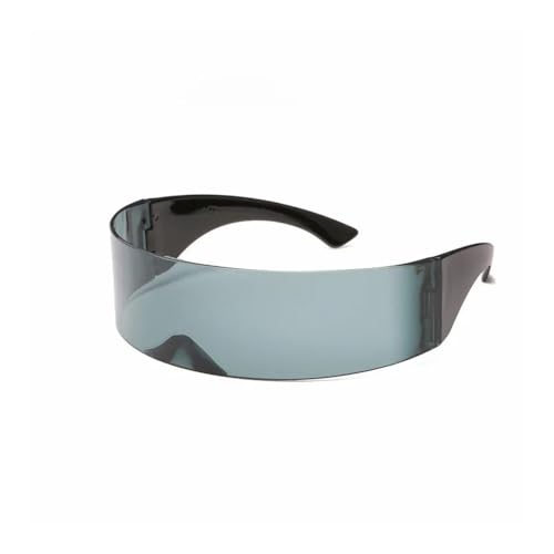 pipisweet Gebogene Persönlichkeitsbrille, lustig, futuristisch, zum Umwickeln, Sonnenbrille, Maske, Halloween-Zubehör, Dekoration (2 x Schwarz) von pipisweet