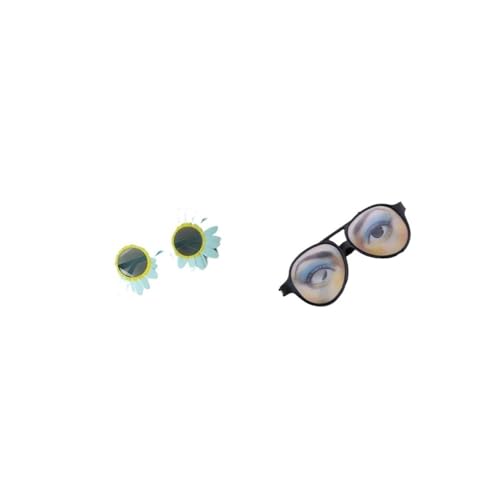 pipisweet Lustige Brille, Sonnenbrille, Regenbogen-Gläser, Outdoor-Sportbrille, Partyzubehör, lustige Brille, Zubehör (2 Stück 02) von pipisweet