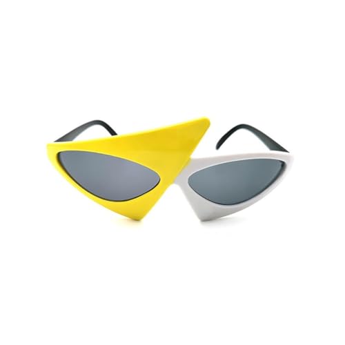 pipisweet Lustige Brille mit grünem rosa Kontrast, Hip-Hop, asymmetrisch, dreieckig, Party-Dekorationen (A 01) von pipisweet