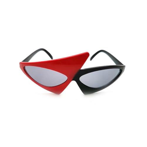 pipisweet Lustige Brille mit grünem rosa Kontrast, Hip-Hop, asymmetrisch, dreieckig, Party-Dekorationen (A 03) von pipisweet