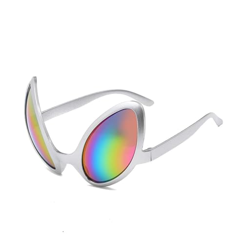 pipisweet Lustige Brille mit grünem rosa Kontrast, Hip-Hop, asymmetrisch, dreieckig, Party-Dekorationen (B 03) von pipisweet