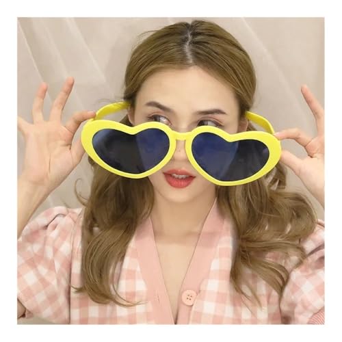 pipisweet Riesige große übergroße Brille, groß, riesig, Neuheit, lustige Brille, Bar, Festival, Karneval, Sonne, Partyzubehör, Brautjungferngeschenk (gelb) von pipisweet
