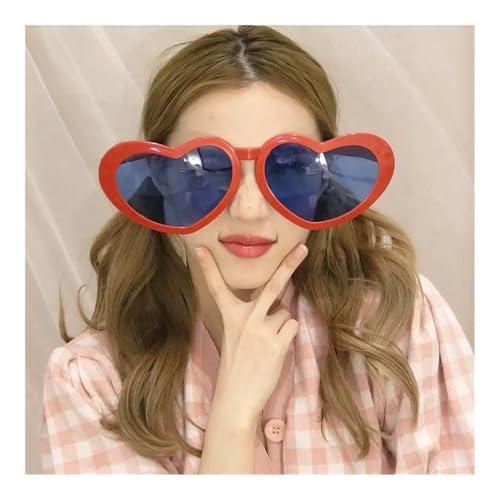 pipisweet Riesige große übergroße Brille, groß, riesig, Neuheit, lustige Brille, Bar, Festival, Karneval, Sonne, Partyzubehör, Brautjungferngeschenk (rot) von pipisweet