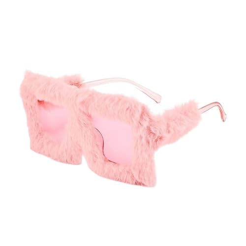 pipisweet Übergroße Plüsch-Sonnenbrille, weich, flauschig, Winter-Sonnenbrille, quadratischer Rahmen, für Party, Weihnachten, Halloween, Neuheit (C16) von pipisweet
