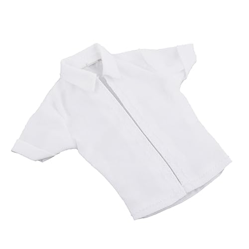1/12 Maßstab Herren Figur Kurzarm Shirt Kostüm Miniatur Handgemachte Puppe Kleidung für 15,2 cm Figuren Verkleiden Zubehör - Weiß von pistro