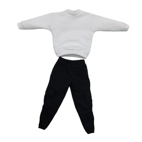 1/6 Maßstab Actionfigur Bekleidungsset Sweatshirt und Hose für 30,5 cm männliche Puppen - Weiß von pistro