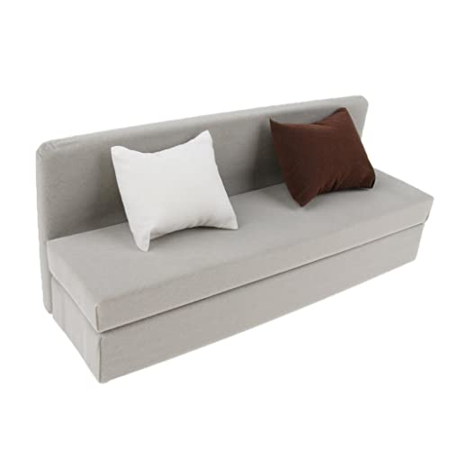 1/6 Maßstab langes Sofa mit Kissen, Möbelset für 30,5 cm Actionfiguren, Puppenhauszubehör, Grau von pistro