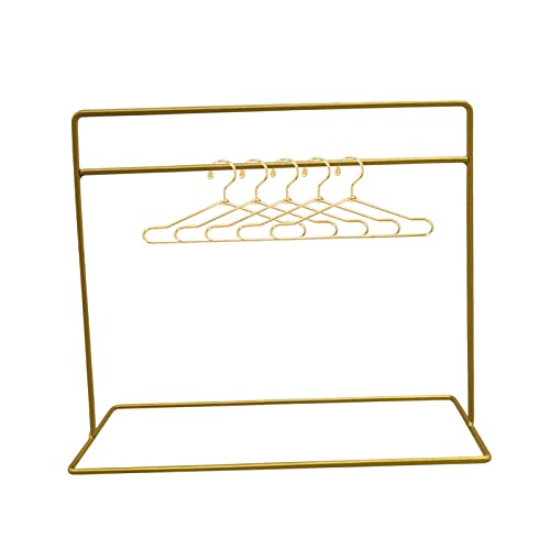 1/6 Puppenhaus-Kleiderständer mit 5 Kleiderbügeln Miniatur-Kleiderständer Halter Puppenkleid-Display für Wohnzimmer - Golden 1/6 Puppenhaus-Kleiderständer mit 5 Kleiderbügeln Miniatur-Kleiderständer Halter Puppenkleid-Display für Wohnzimmer - Golden von pistro