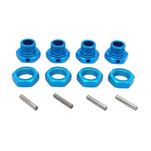 1/7 RC Auto Radadapter mit Mutter, 4 Stück, Aluminium, direkte Ersatzteile für 7303 Modell, hohe Leistung, Blau von pistro