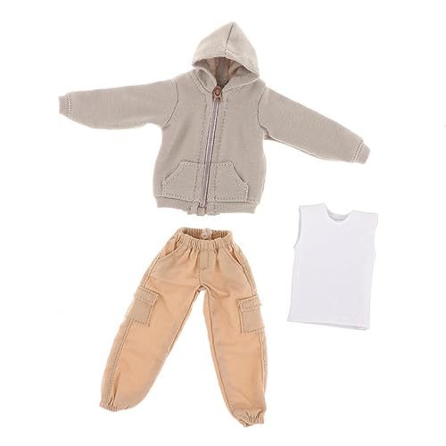 1:12 Maßstab männliche Actionfigur Bekleidungsset Mode Hoodie Arbeit Cargo Hose ärmelloses Tank-Unterhemd für 15,2 cm Sammelpuppen - Khaki 1:12 Maßstab männliche Actionfigur Bekleidungsset Mode Hoodie Arbeit Cargo Hose ärmelloses Tank-Unterhemd für 15,2 cm Sammelpuppen - Khaki von pistro