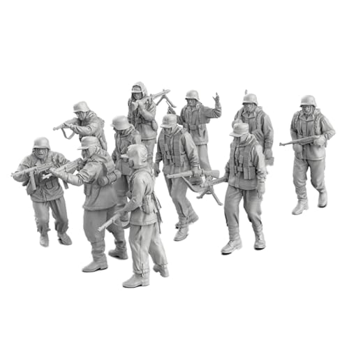 11 Stücke 1:72 Deutsche Modelle Kit Miniatur Menschen Figuren Unlackiert Harz Figuren für Spiel Sandtisch Diorama von pistro