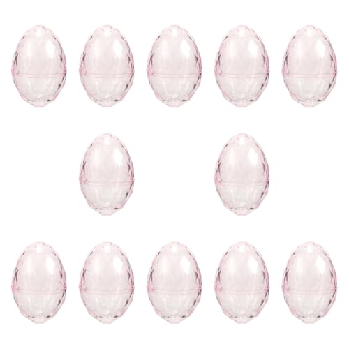 12 befüllbare Ostereier, transparenter Kunststoff, Ostereiersuche, Partygeschenke, Klassenzimmer, Belohnungen, Süßigkeitenbehälter, Bastelarbeiten, Dekorationen, 8 x 5,5 cm, transparent von pistro