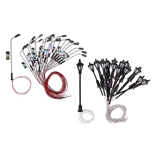 120 Stücke 1:150N Straßenlaterne Miniaturmodell LED Lampe für Zug Landschaft Dekoration (100 Weiß + 20 Schwarz) von pistro