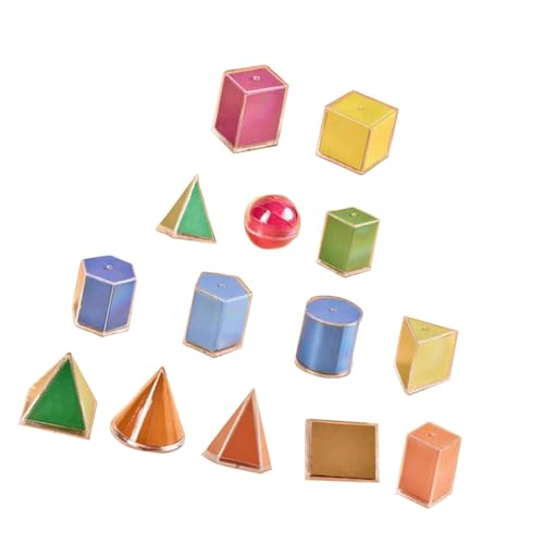 14 Stück 3D Geometrische Feststoffe Mathematik Manipulative für frühes Lernen Schulbedarf Geometrie Werkzeuge für Jungen Mädchen von pistro