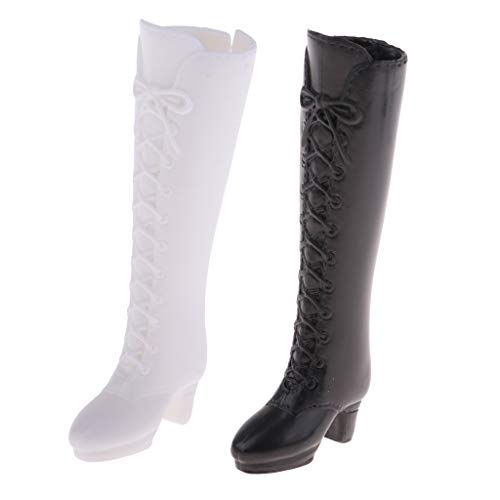 2 Paar Puppen Hohe Stiefel für 1:6 Maßstab BJD Fashion Dolls Schwarz und Weiß Kunststoff Regen Stiefel Dress Up Zubehör 2 Paar Puppen Hohe Stiefel für 1:6 Maßstab BJD Fashion Dolls Schwarz und Weiß Kunststoff Regen Stiefel Dress Up Zubehör von pistro