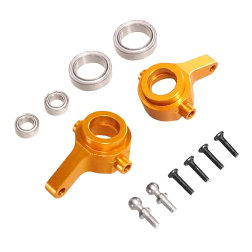 2 Stück 1:18 Aluminium Vorderlenkbecher RC Auto Zubehör Upgrade Metall Lenkbecher für 184011 184008 Modifikation - Gold von pistro