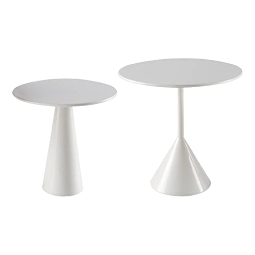 2 x runde Puppenhaus-Tische Esstisch Modell Beistelltisch 1/6 Maßstab Puppe Wohnzimmer DIY Szene Zubehör Ornament Handwerk Geschenk - Weiß von pistro