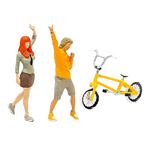 3 Stück 1/64 Scale Boy Girl Figuren mit Fahrrad Modell für Diorama Szenen und Miniatur Landschaft Dekoration 3 Stück 1/64 Scale Boy Girl Figuren mit Fahrrad Modell für Diorama Szenen und Miniatur Landschaft Dekoration von pistro