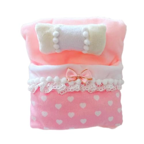 3-teiliges Puppen-Bettwäsche-Set, Babydoll-Decken, Bettlaken und Kissen für 17 cm große Puppen, Miniatur-Schlafzimmer-Zubehör, 10 cm von pistro