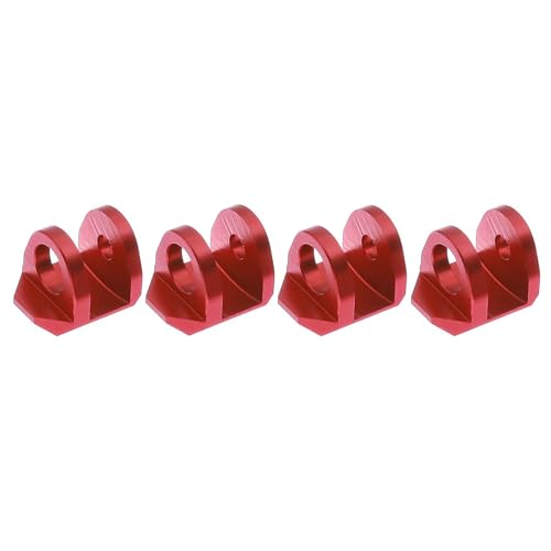 4 Stück Stoßdämpferkappenschutz, Aluminiumlegierung, Ersatzmetall, kompatibel mit 1/16 380 RC Fahrzeugen, Rot von pistro