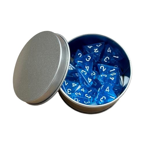 4 seitige Würfel 16mm Acryl Polyeder Würfel Set D4 für Würfelspiele und Rollenspiele- Blau von pistro