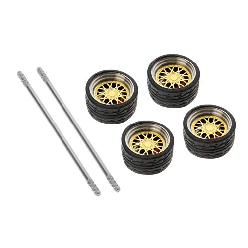 4-teiliges Druckguss-Drift-Renn-Modellauto im Maßstab 1:64, Alu-Gummirad und Reifen-Set, Zubehör für Hotwheel - E2 von pistro