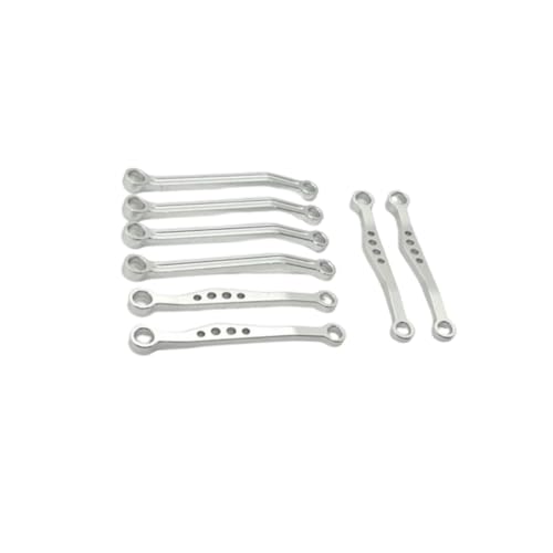 8-teiliges Gestänge-Kit für C64 Ferngesteuertes Auto Metall Chassis Link Rod Zugstange Set 1/16 Maßstab RC Auto Ersatzteile Zubehör - Argent von pistro
