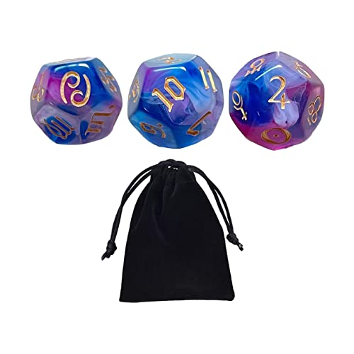 Acryl-Schild-Würfel, 12-seitig, Sternbild, Polyeder-Würfel, Set für Karten, Tischspiele, Rollenspiele, Geschenke, Stil F, 3 Stück Acryl-Schild-Würfel, 12-seitig, Sternbild, Polyeder-Würfel, Set für Karten, Tischspiele, Rollenspiele, Geschenke, Stil F, 3 Stück von pistro