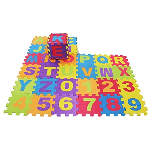 Alphabet-Puzzle-Set aus weichem Schaumstoff für Kinder, 36-teilig, Nicht-EVA-Schaumstoffmatte, 15 x 15 cm von pistro