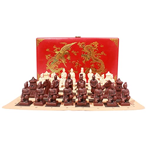 Chinesische Schriftzeichen, internationales Schach-Set, tragbar, Deluxe-Harzstücke mit Aufbewahrungsbox, für Erwachsene, Freizeit, groß Chinesische Schriftzeichen, internationales Schach-Set, tragbar, Deluxe-Harzstücke mit Aufbewahrungsbox, für Erwachsene, Freizeit, groß von pistro