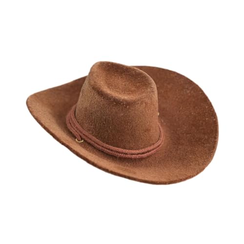 Cowboyhut im Maßstab 1:6 für Actionfiguren, Westernzubehör, 30,5 cm, Puppenhut, 8,5 cm, Miniatur-beflockter Hut, Braun Cowboyhut im Maßstab 1:6 für Actionfiguren, Westernzubehör, 30,5 cm, Puppenhut, 8,5 cm, Miniatur-beflockter Hut, Braun von pistro