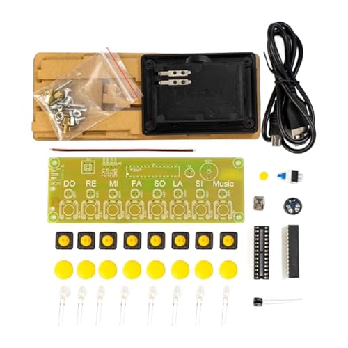 DIY Elektronisches Klavier-Kit mit 18 Melodien, 8 Tasten, LED-Indikatoren, Löten, Übungsleiterplatte für Anfänger DIY Elektronisches Klavier-Kit mit 18 Melodien, 8 Tasten, LED-Indikatoren, Löten, Übungsleiterplatte für Anfänger von pistro