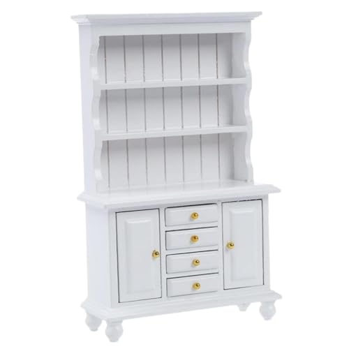 Drei Ebenen Schrank Vitrine Möbel Professionell Stabil 1:12 Maßstab Puppenhaus Bücherregal Display Rack Miniatur - Weiß Drei Ebenen Schrank Vitrine Möbel Professionell Stabil 1:12 Maßstab Puppenhaus Bücherregal Display Rack Miniatur - Weiß von pistro