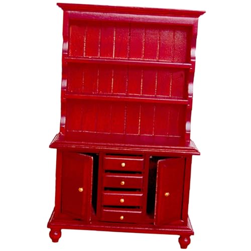 Dreischichtiger Schrank, Vitrine, Möbel, professionell, stabil, Maßstab 1:12, Puppenhaus, Bücherregal, Ausstellungsregal, Miniatur, Rot Dreischichtiger Schrank, Vitrine, Möbel, professionell, stabil, Maßstab 1:12, Puppenhaus, Bücherregal, Ausstellungsregal, Miniatur, Rot von pistro