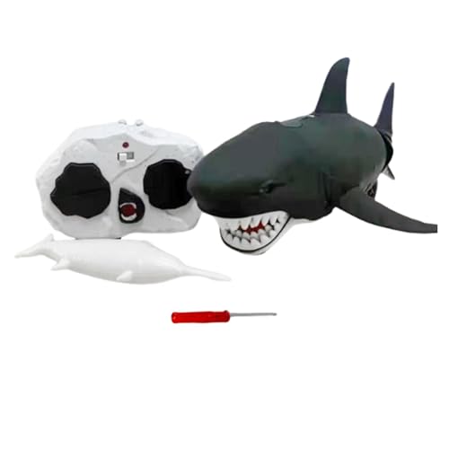 Ferngesteuertes Hai-Spielzeug mit Licht und Wasserspritzer, 34 cm realistischer RC Hai für Scherze und Partys Ferngesteuertes Hai-Spielzeug mit Licht und Wasserspritzer, 34 cm realistischer RC Hai für Scherze und Partys von pistro