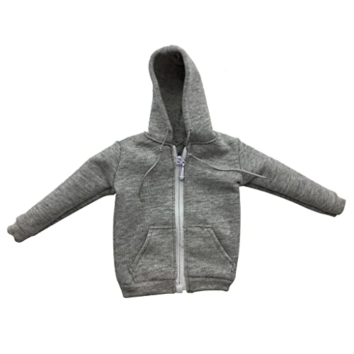 Kapuzenpullover, Maßstab 1:6, für 30,5 cm große männliche Figuren, graues Sweatshirt von pistro