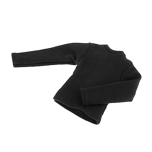 Langärmeliges T-Shirt für männliche Miniaturpuppenfiguren, Maßstab 1:12, 15,2 cm, Actionfiguren-Kleidung, Schwarz Langärmeliges T-Shirt für männliche Miniaturpuppenfiguren, Maßstab 1:12, 15,2 cm, Actionfiguren-Kleidung, Schwarz von pistro