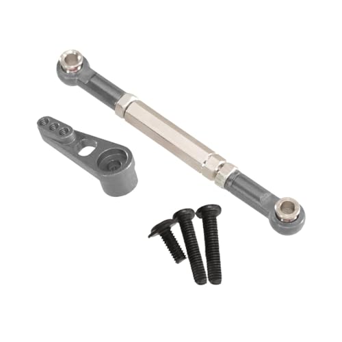 Lenkservo-Arm, 25T Servo Link Zugstange, verstellbar, Metall, RC-Lenkgestänge für 104072 104002 1/10 Maßstab RC Auto, Grau von pistro